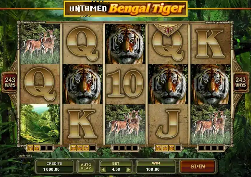 untamed bengal tiger slot screenshot