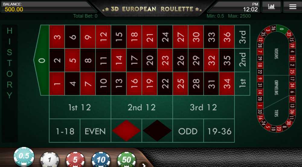 european roulette table