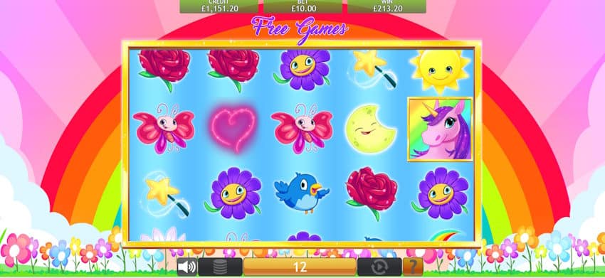 unicorn bliss free spins screenshot