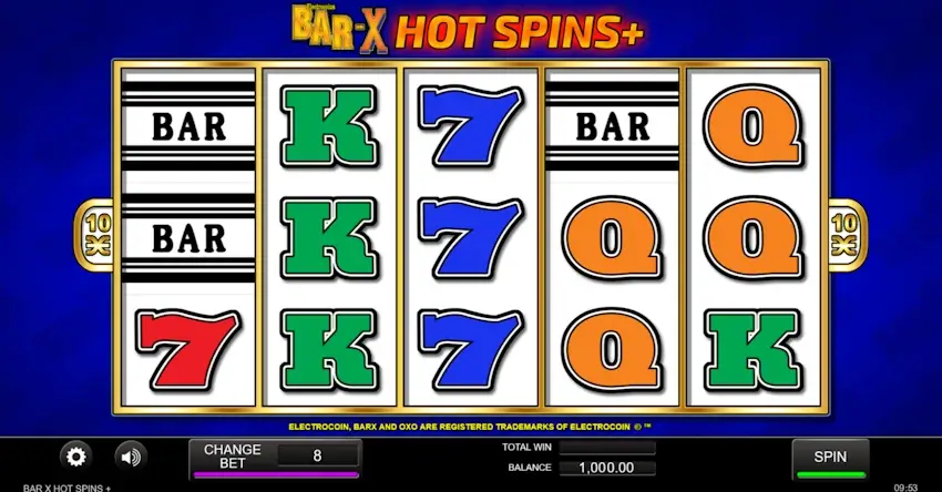 bar x hot spins screenshot