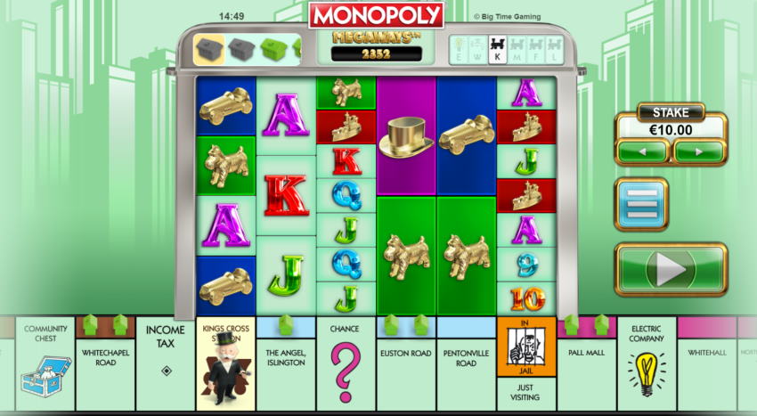 monopoly megaways screen shot