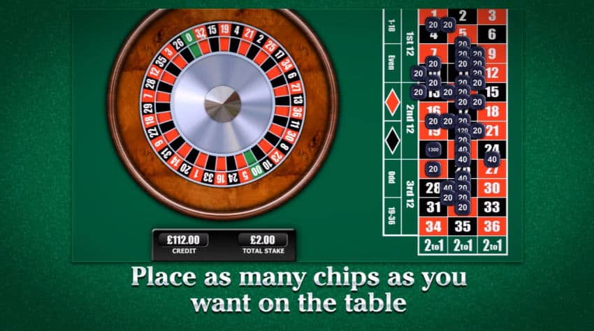 20p roulette table layout