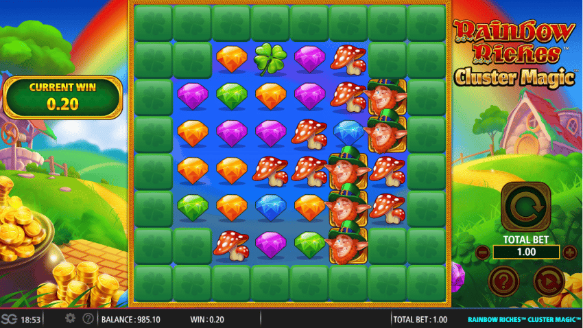 rainbow riches cluster magic screen shot