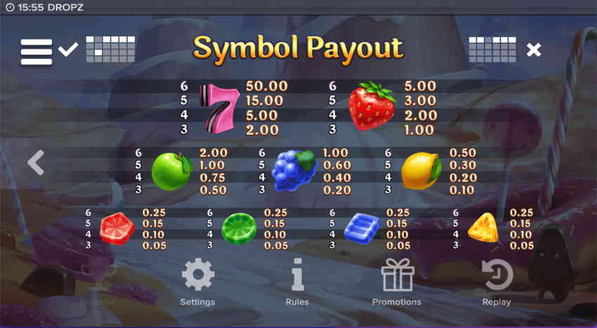 dropz slot payout