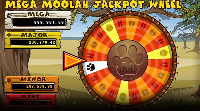 mega moolah jackpot wheel