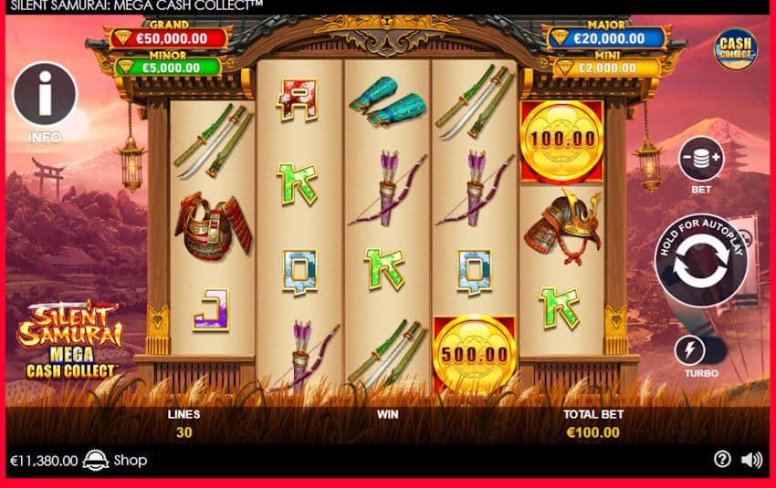 silent samurai mega cash collect screenshot